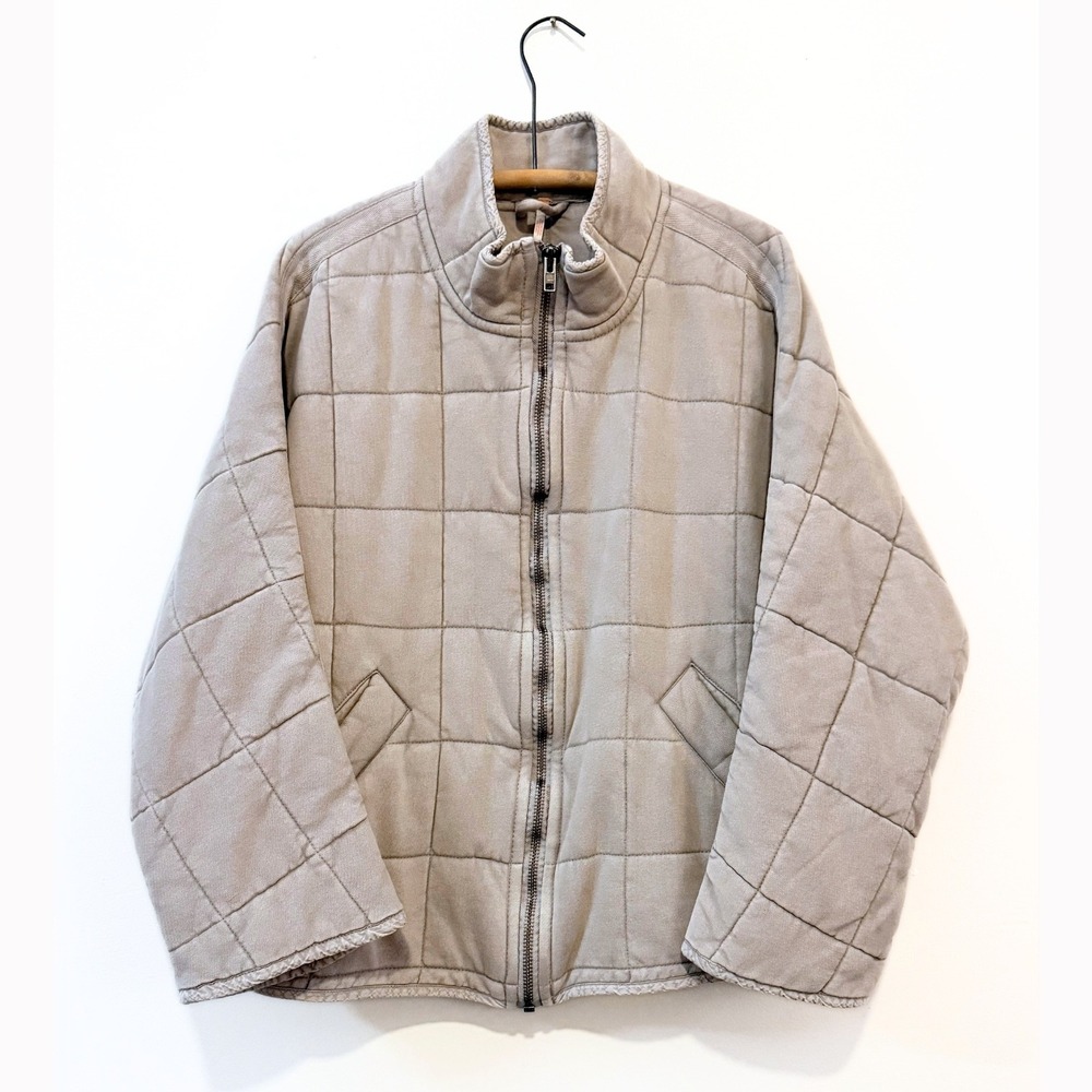 Free People Womens Dolman Quilted Jacket XL Taupe Beige Cotton Puffer Coat
